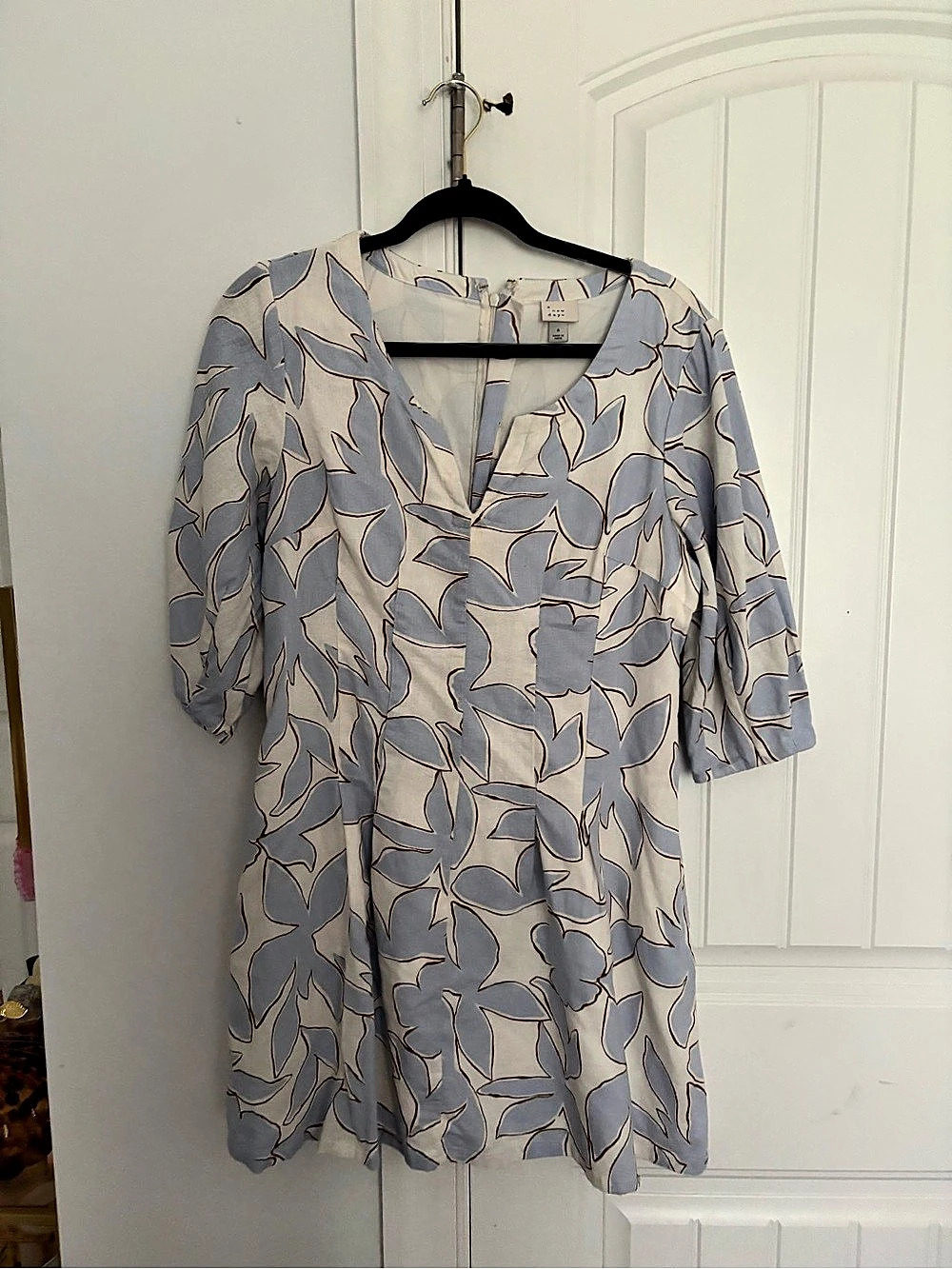 a new day Abstract Mini Dress Blue & White Medium Like New